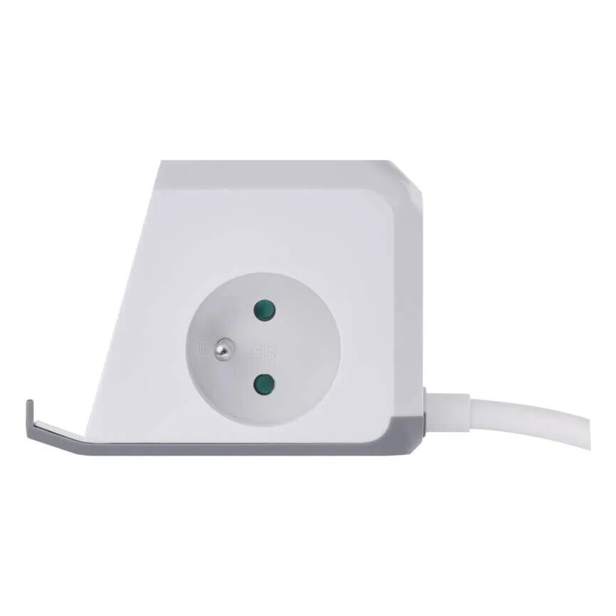 Подовжувач куб з бездротовою зарядкою QI 2Z +2xUSB-A+1xUSB-C 2м білий