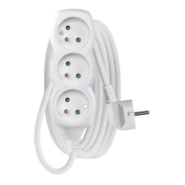 Подовжувач 3 гнізда 3 м білий