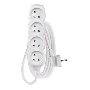 Подовжувач 4 розетки 3 м білий