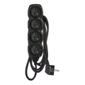 Подовжувач 4 розетки 3 м чорний