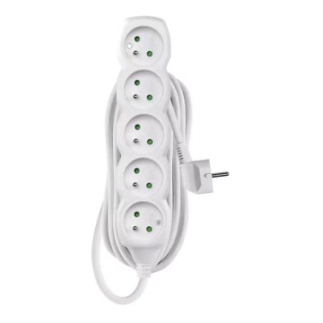 Подовжувач 5Z 10 м білий