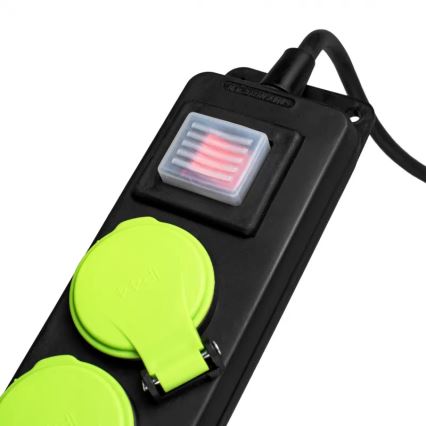 Подовжувач із вимикачем, 3 розетки, 10 м, IP44