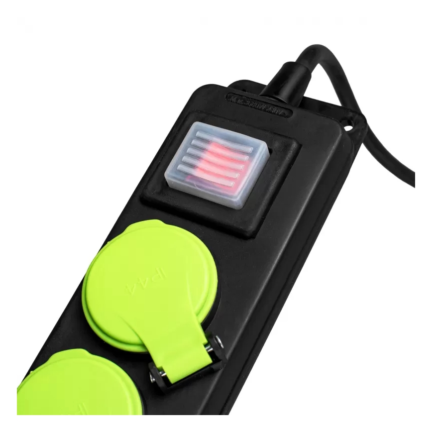 Подовжувач із вимикачем, 3 розетки, 10 м, IP44