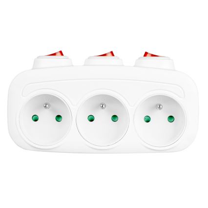 Подовжувач на 3 розетки з вимикачами