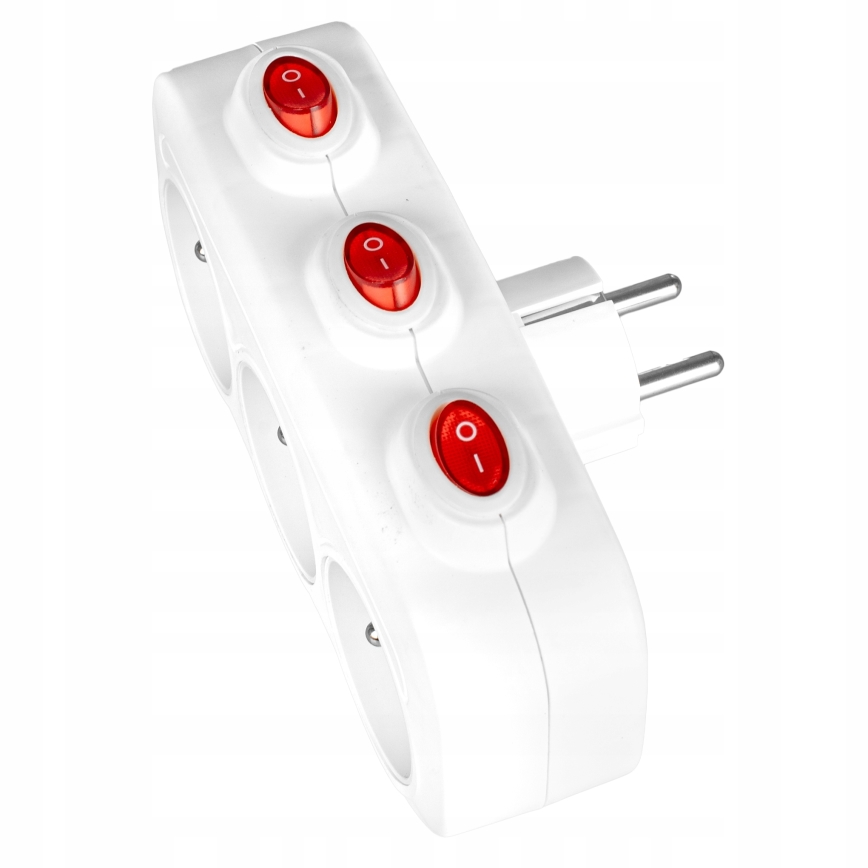 Подовжувач на 3 розетки з вимикачами