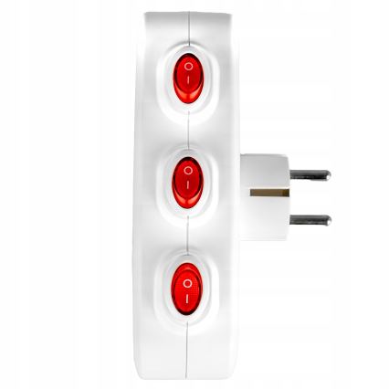 Подовжувач на 3 розетки з вимикачами