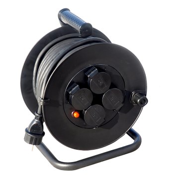 Подовжувач на котушці 25 м чорний IP44
