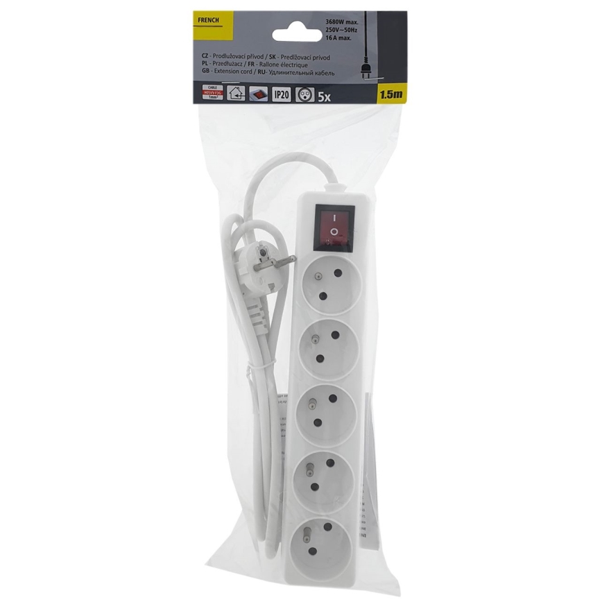 Подовжувач з вимикачем 5З 1,5 м