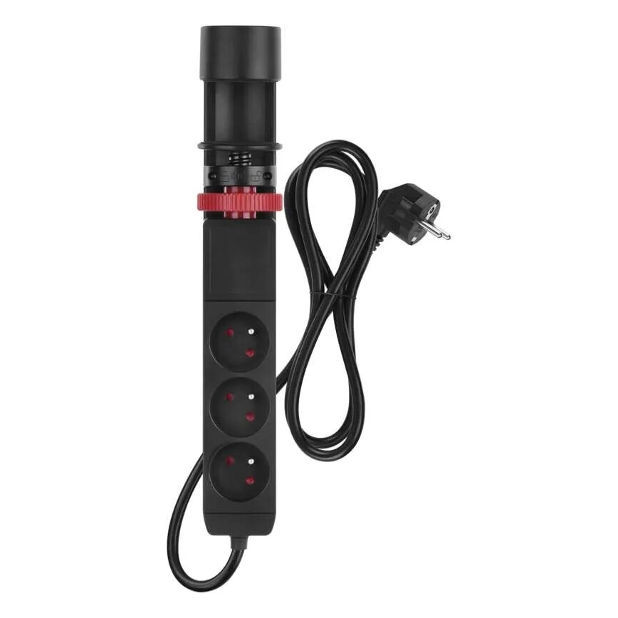 Подовжувач з кріпленням до столу 3 розетки + 3xUSB 1,5 м чорний