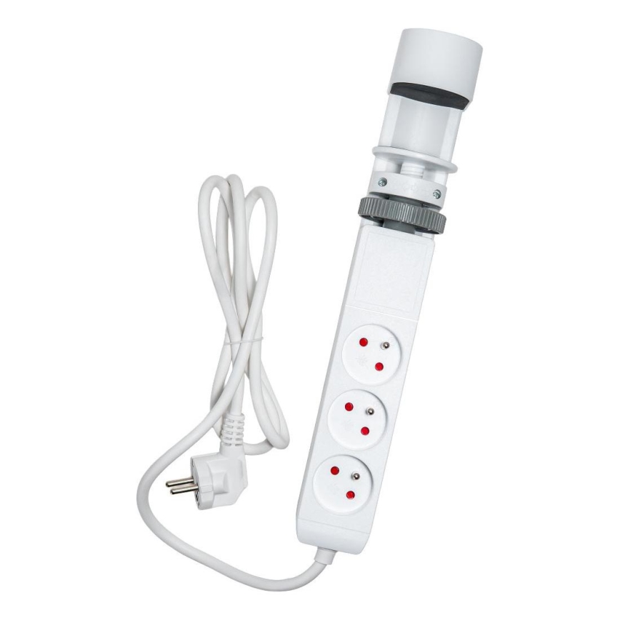 Подовжувач з кріпленням на стіл, 3 розетки, тип E + 2xUSB-A + 1xUSB-C, 1,5 м, білий