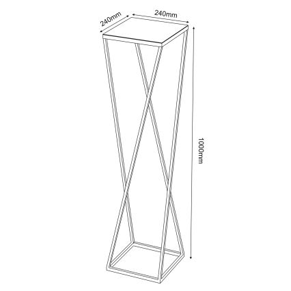 Подставка для цветов 100x24 см черный