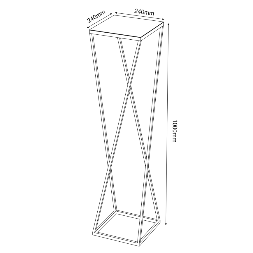 Подставка для цветов 100x24 см черный