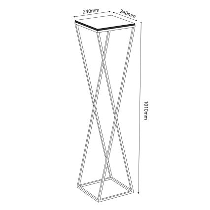 Подставка для цветов 100x24 см черная