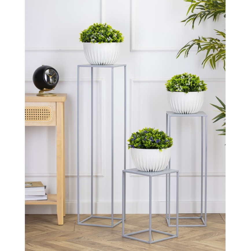Подставка для цветов 100x24 см серый