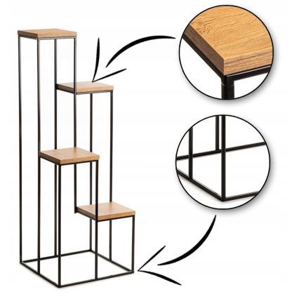 Подставка для цветов 110x40 см черный/коричневый