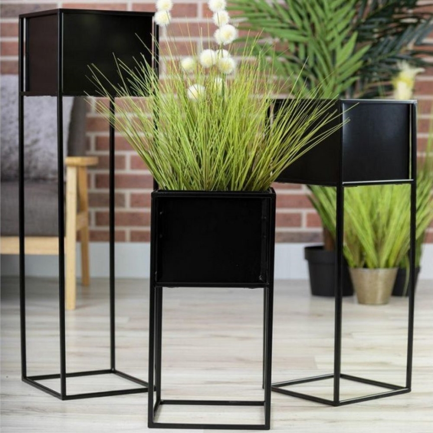 Подставка для цветов 50x24 см черная