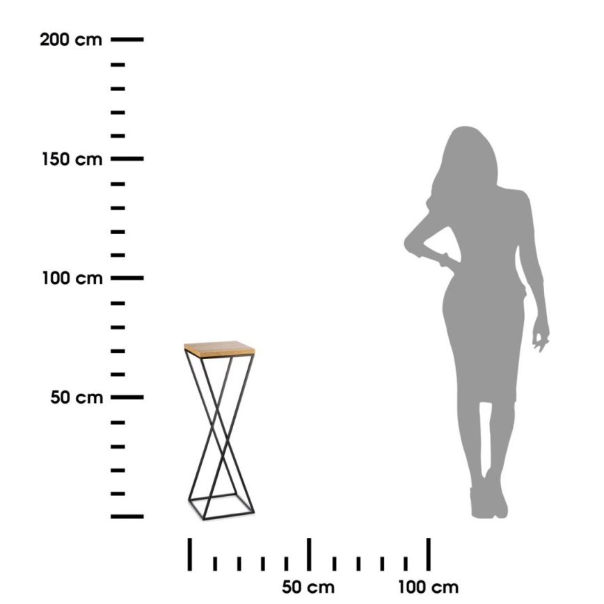 Подставка для цветов 70x24 см черная/коричневая