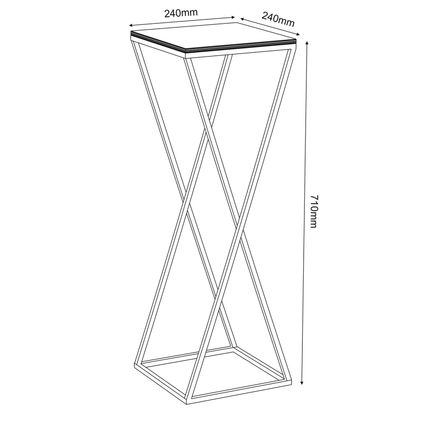 Подставка для цветов 70x24 см черный