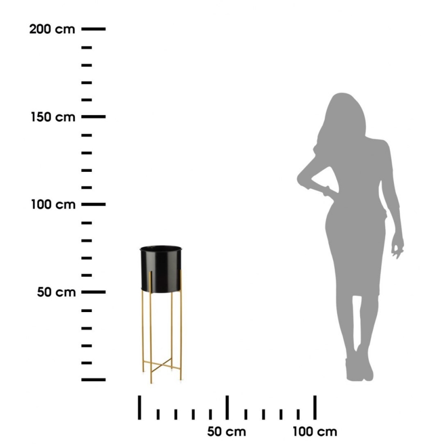 Подставка для цветов 75x17 см черный/золотой