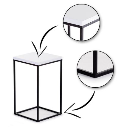 Подставка для цветов BASICLOFT 40x24 белая/черная