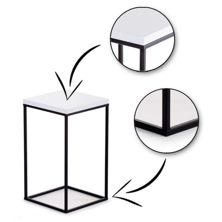 Подставка для цветов BASICLOFT 40x24 белая/черная