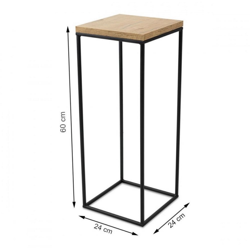 Подставка для цветов BASICLOFT 60x24 черный/коричневый