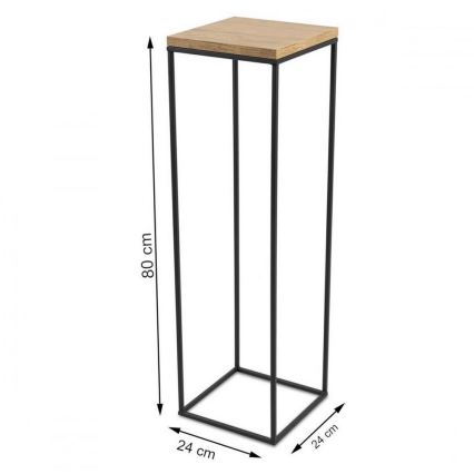 Подставка для цветов BASICLOFT 80x24 черный/коричневый