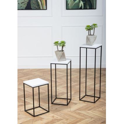 Подставка для цветов BASICLOFT 80x24 черный/белый