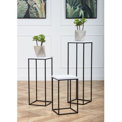 Подставка для цветов BASICLOFT 80x24 черный/белый