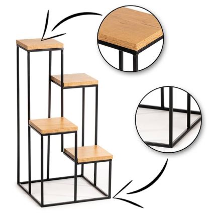 Подставка для цветов KASKADA 70x34 черный/коричневый