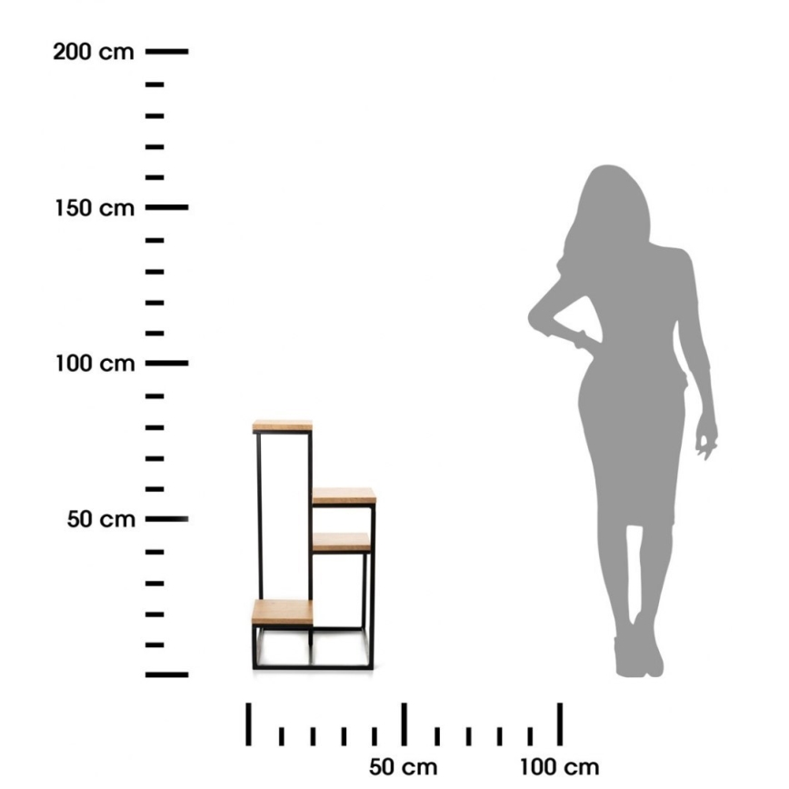 Подставка для цветов KASKADA 79x40 черный/коричневый