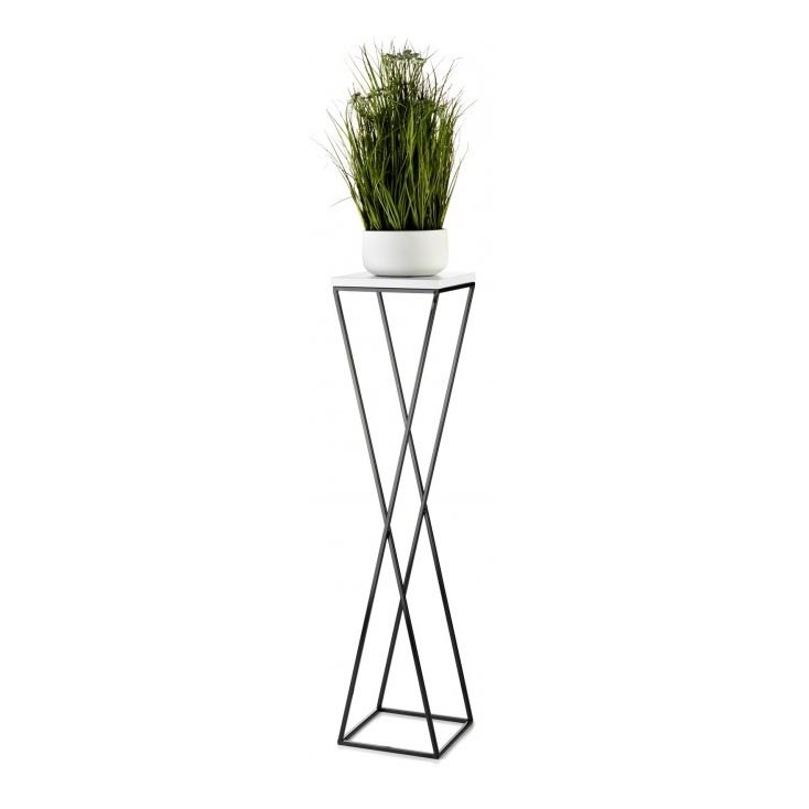 Подставка для цветов LOFT 100x24 см черная/белая