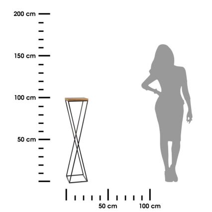 Подставка для цветов LOFT 100x24 см черный/коричневый