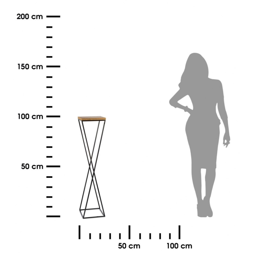 Подставка для цветов LOFT 100x24 см черный/коричневый