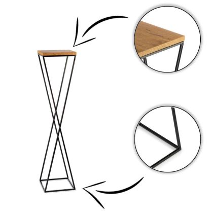 Подставка для цветов LOFT 100x24 см черный/коричневый