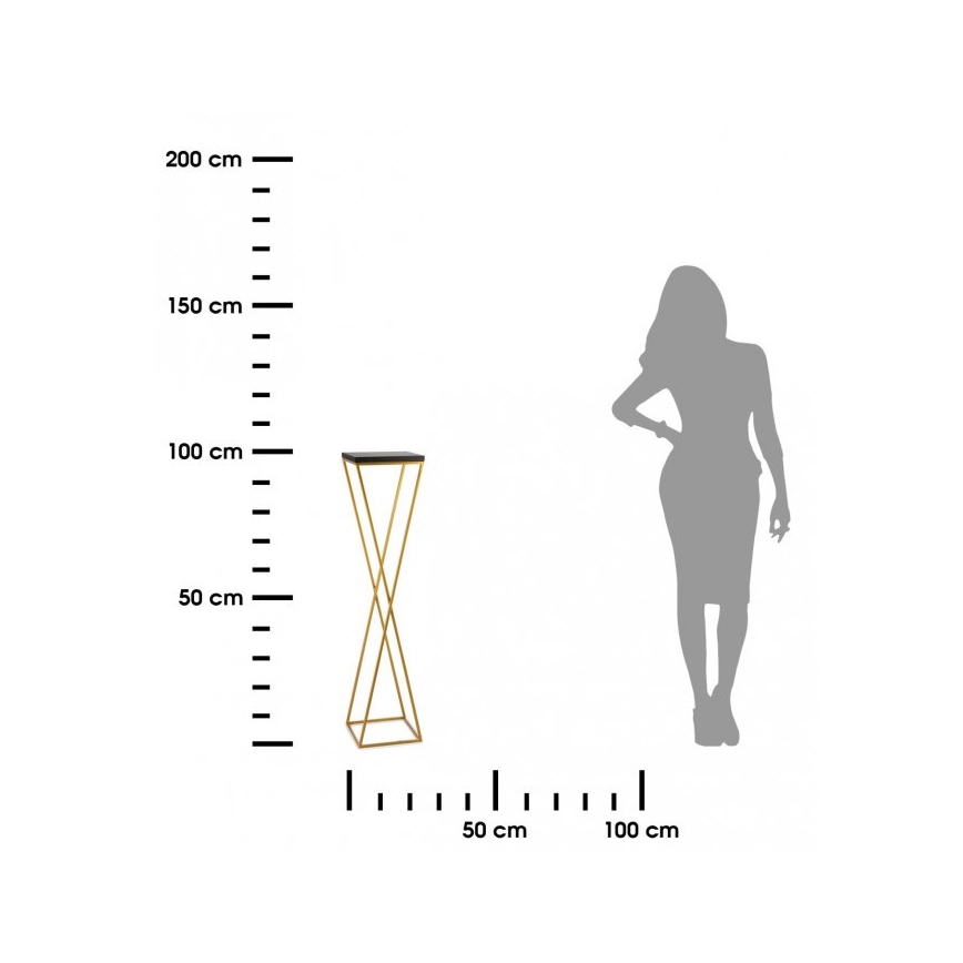 Подставка для цветов LOFT 100x24 см золотая/черная