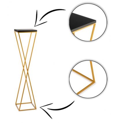 Подставка для цветов LOFT 100x24 см золотисто-черная