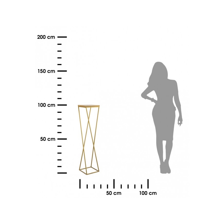 Подставка для цветов LOFT 100x24 см золотая/коричневая