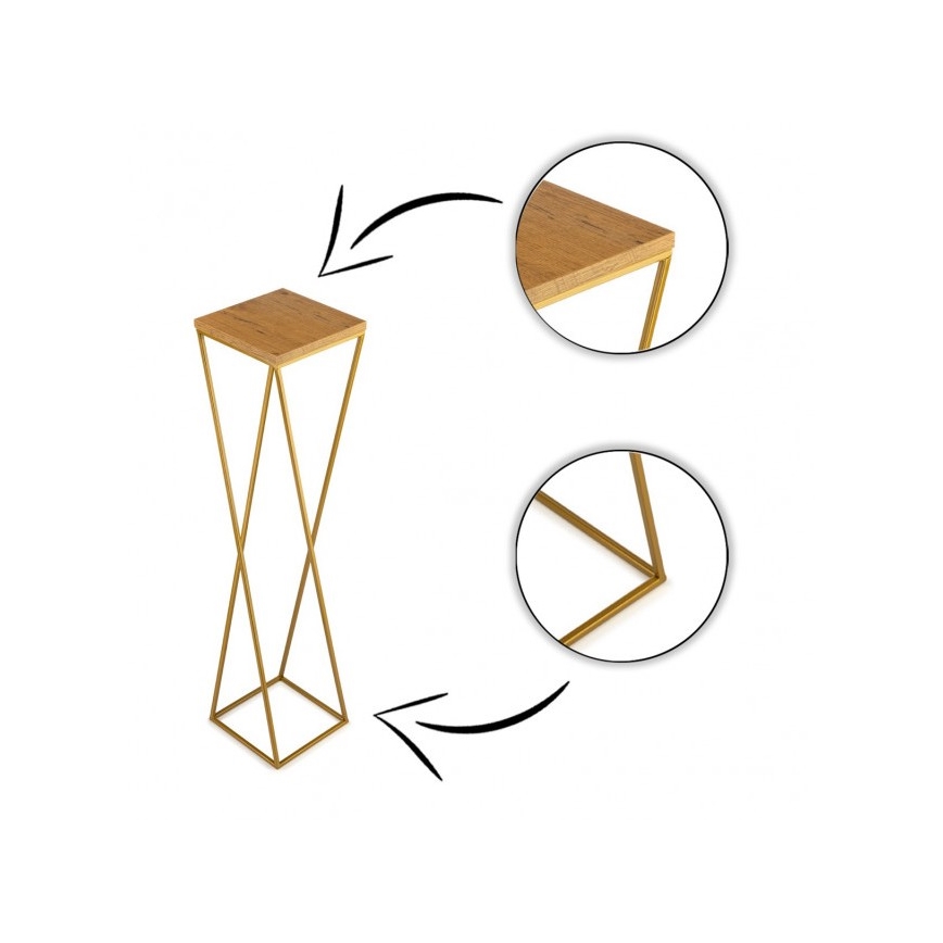 Подставка для цветов LOFT 100x24 см золотисто-коричневая