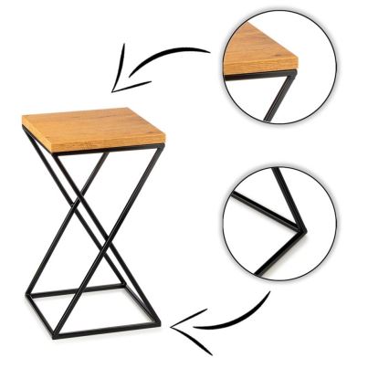 Подставка для цветов LOFT 40x24 см черная/коричневая