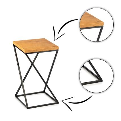 Подставка для цветов LOFT 40x24 см черная/коричневая