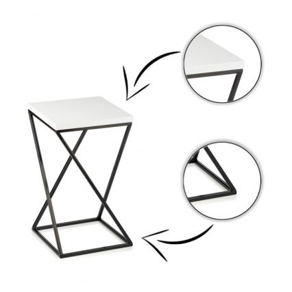 Подставка для цветов LOFT 40x24 см черная/белая