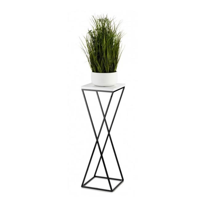 Подставка для цветов LOFT 70x24 см черная/белая