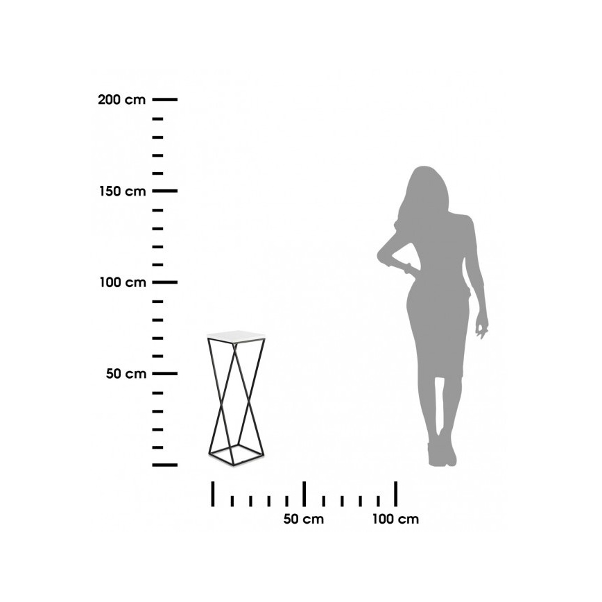 Подставка для цветов LOFT 70x24 см черная/белая