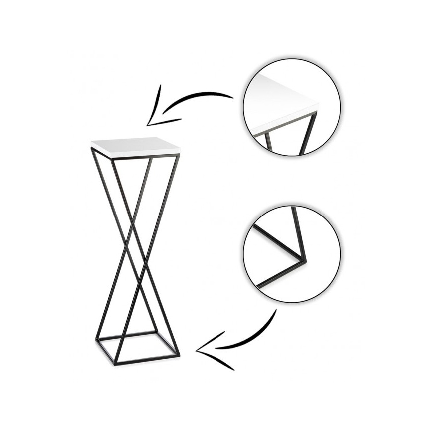 Подставка для цветов LOFT 70x24 см черный/белый