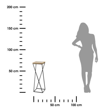 Подставка для цветов LOFT 70x24 см черный/коричневый