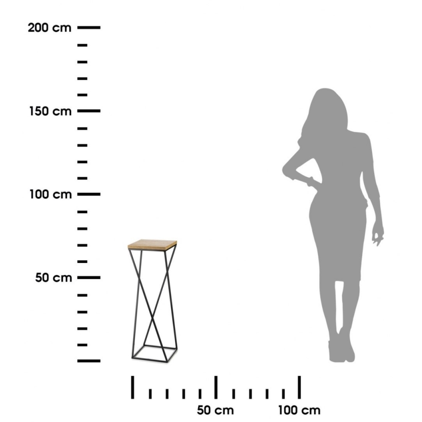 Подставка для цветов LOFT 70x24 см черный/коричневый