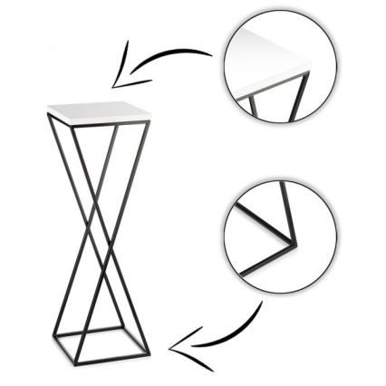 Подставка для цветов LOFT 70x24 см черный/белый