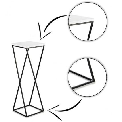 Подставка для цветов LOFT 70x24 см черный/белый