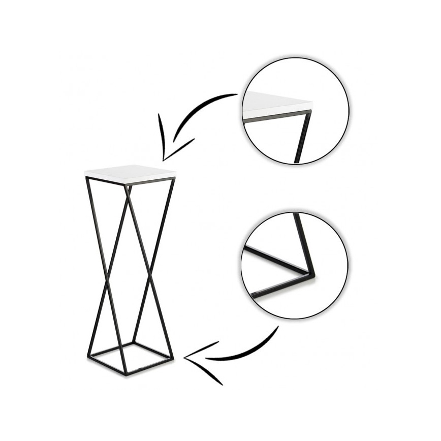 Подставка для цветов LOFT 70x24 см черный/белый